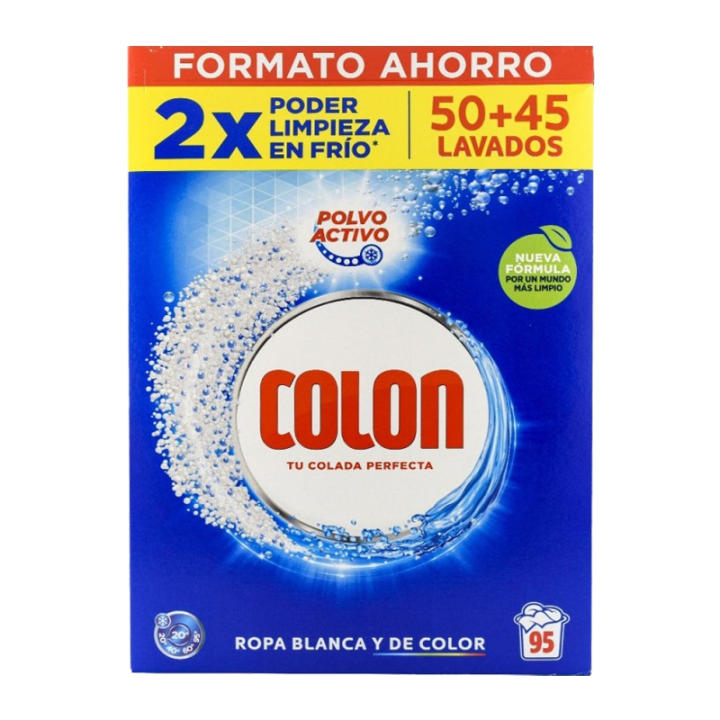 Colon 50+45 – Detergente en Polvo Ultraconcentrado (4,75 kg) – 95 Dosis de Limpieza Poderosa