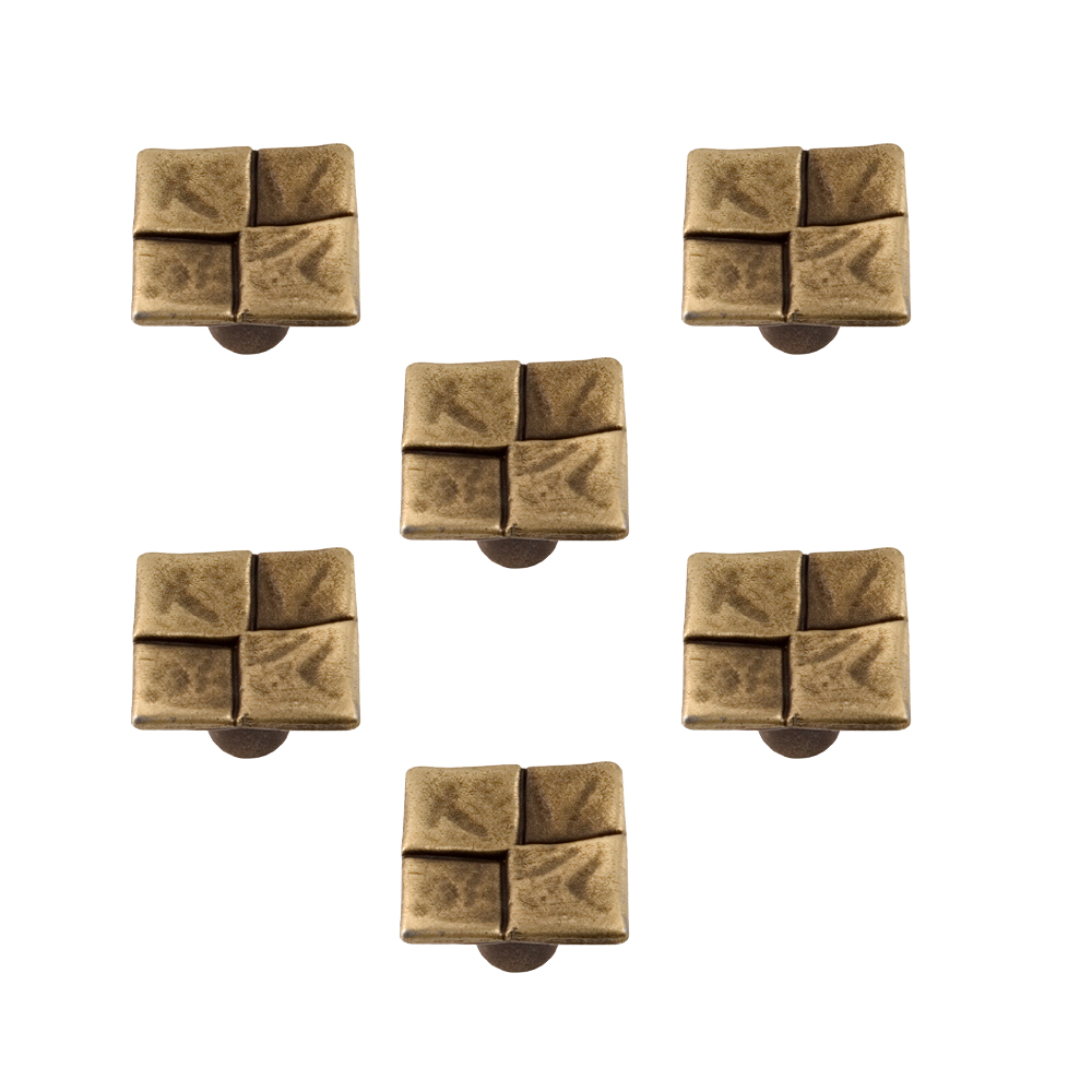 6 Un. TIRADOR Pomo Mueble bronce mate para cómoda Armario 26x26x19mm