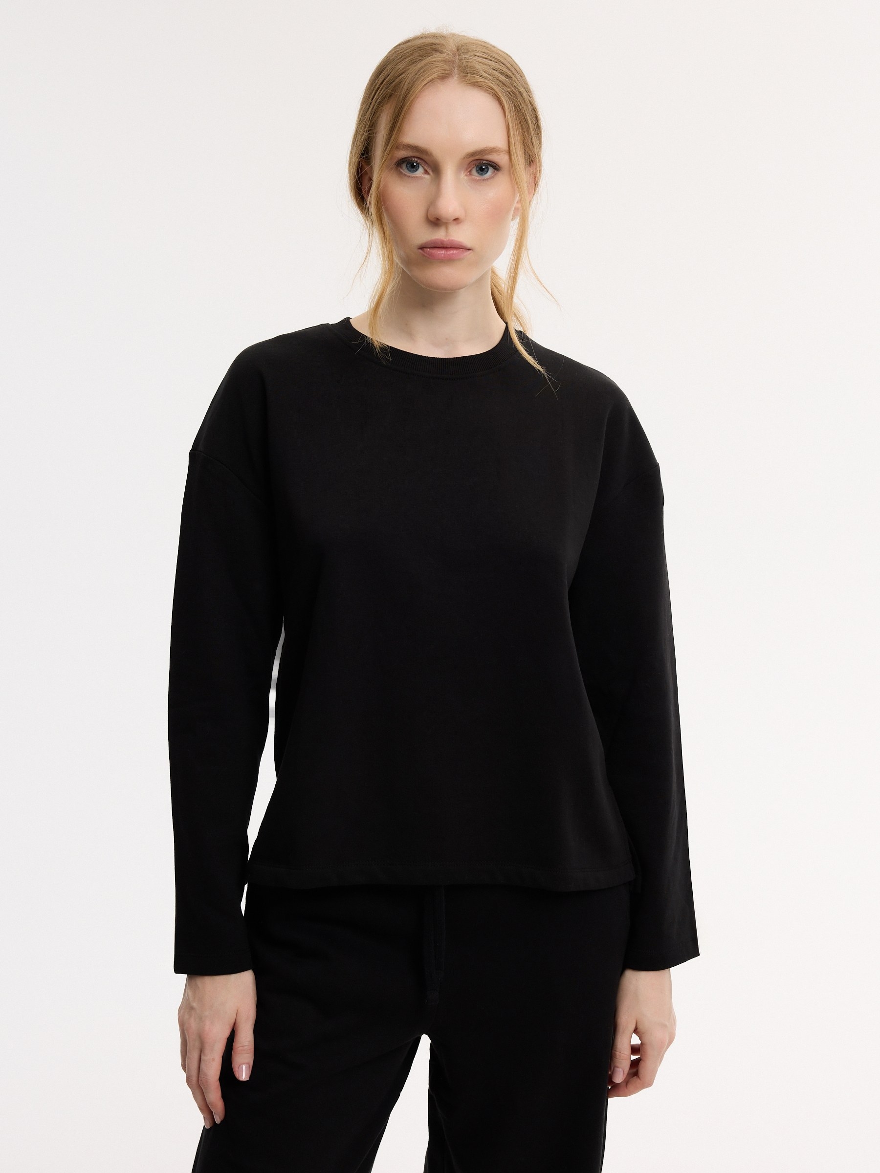 Sudadera básica de felpa, cuello redondo, manga larga, corte recto y silueta cuadrada para un look actual Envío y devolución gratuita en tienda INSIDE