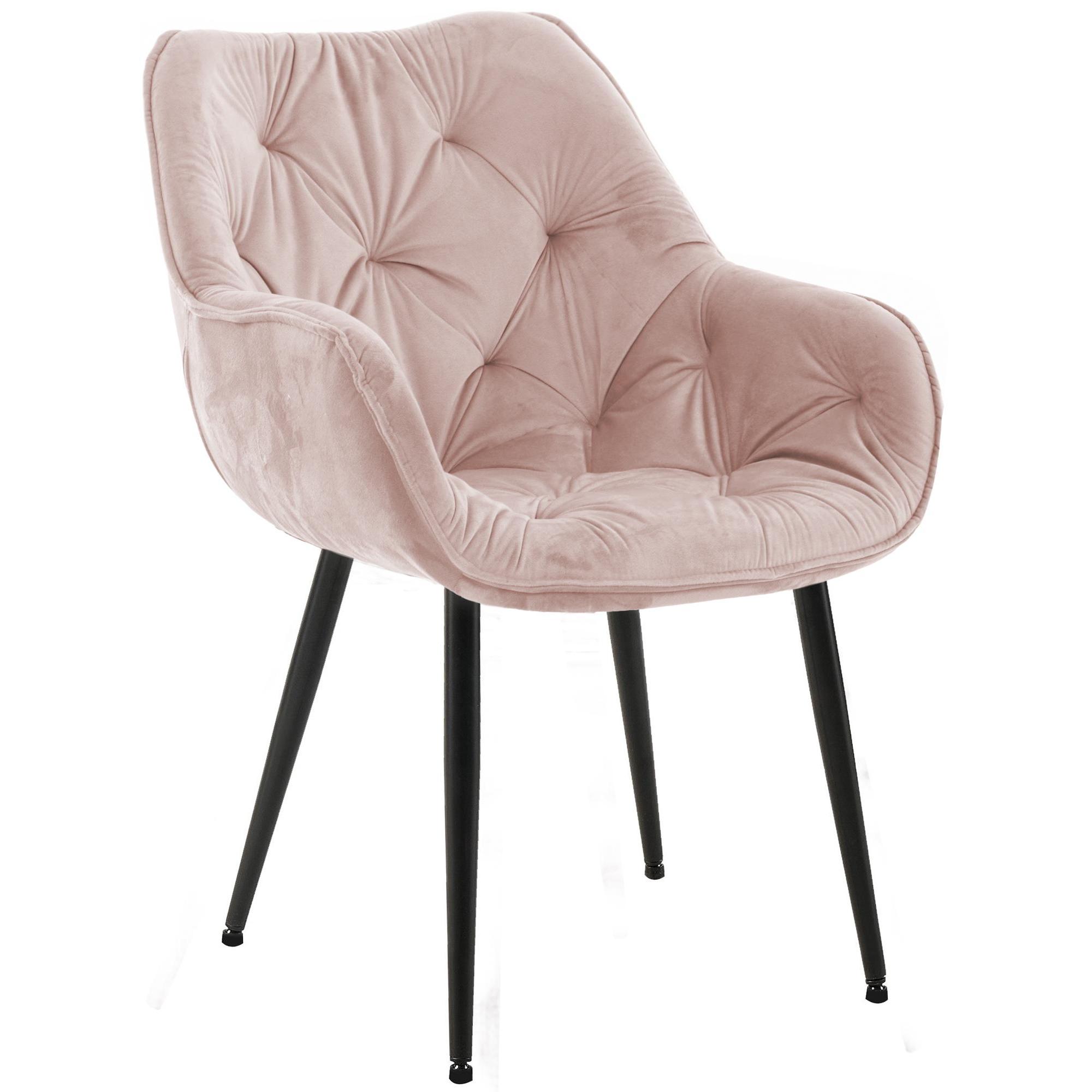 Silla Tanna en terciopelo Rosado