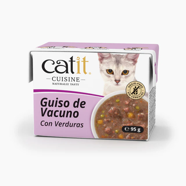Catit Cuisine - Guiso para Gatos de Vacuno con Verduras - 95 g