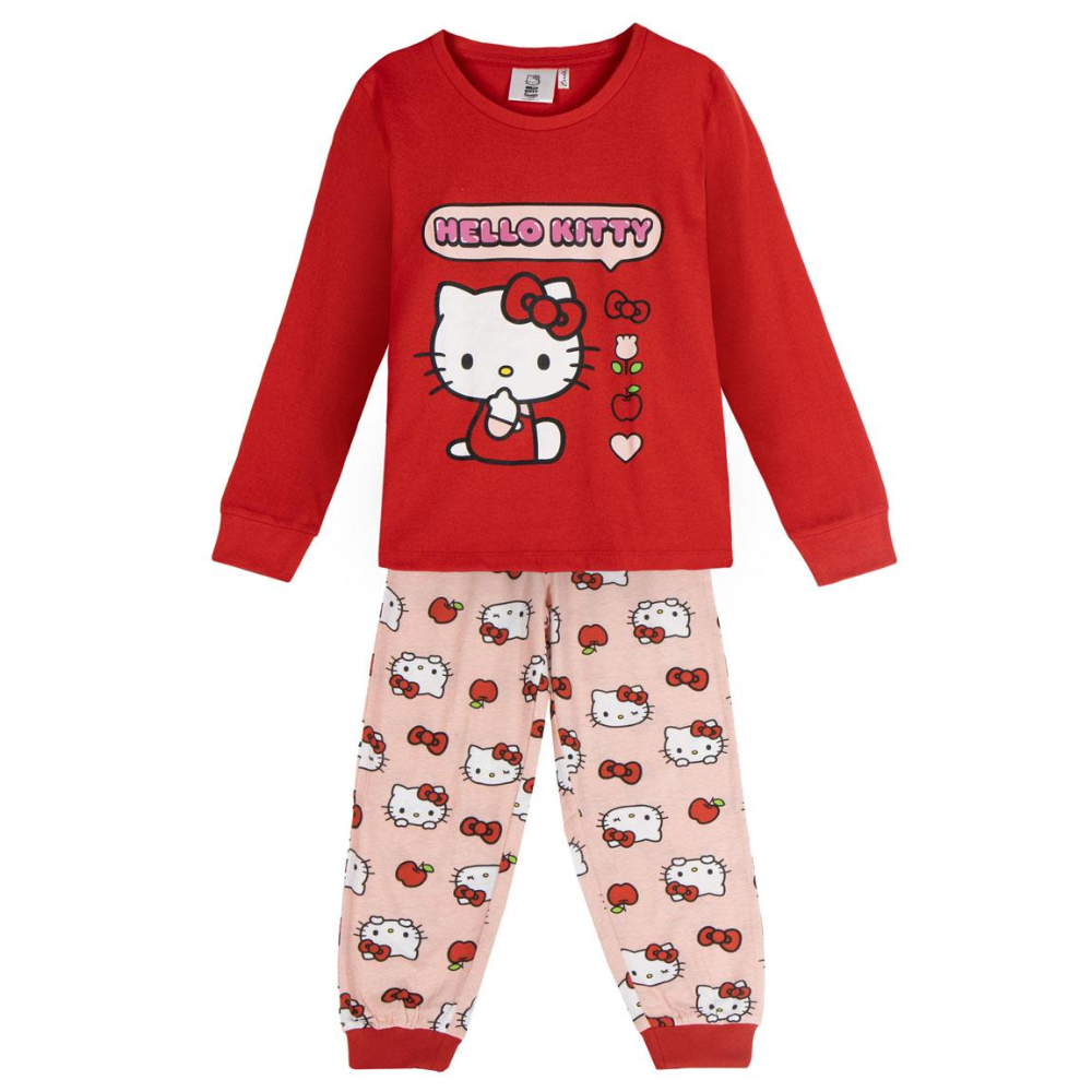 Hello Kitty Cerdá Pijama Manga Larga Rosa y Rojo Niña 83834