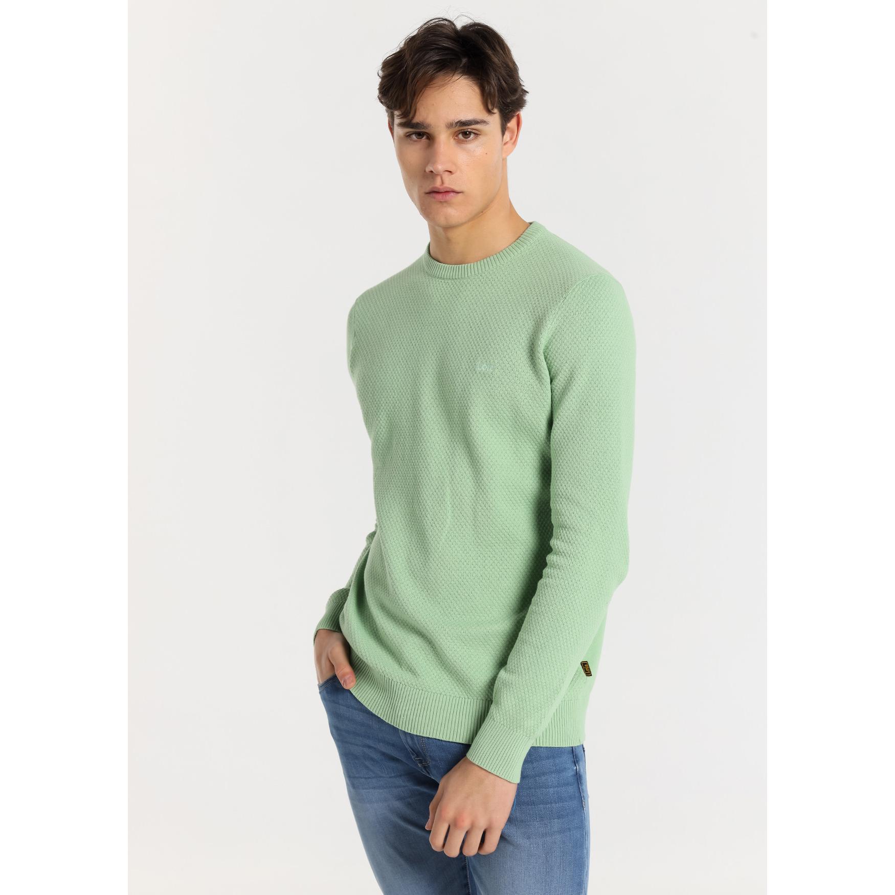 LOIS JEANS - Jersey cuello caja tejido punto burbuja