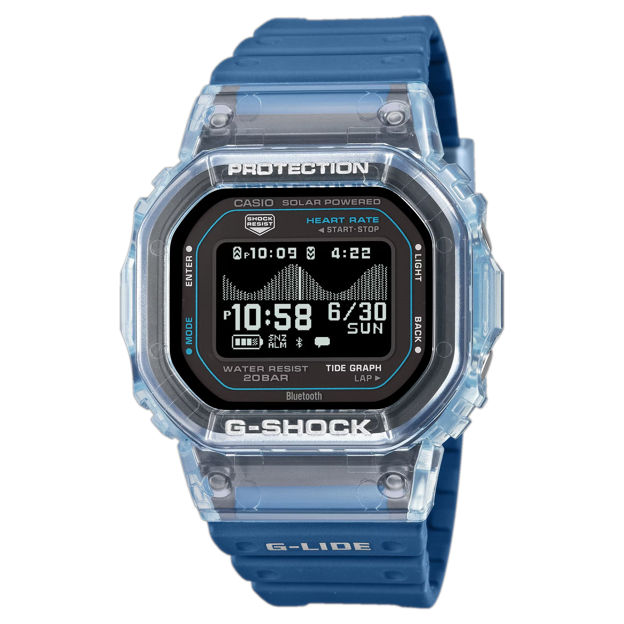 CASIO - Reloj digital G-SHOCK GBX-H5600-2ER con energía solar, Bluetooth y monitor de frecuencia cardíaca para hombre, resistente a golpes y 20 bares