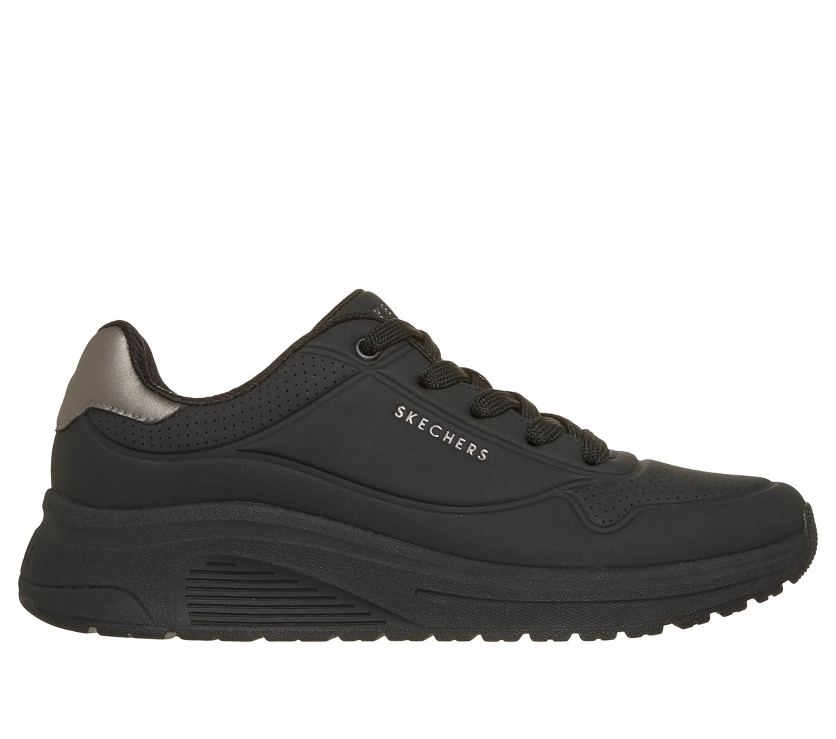 Skechers Uno Lite 2 190265 - Zapatillas Mujer Negro con Cordones y Plantilla Air Cooled Memory Foam, Ligeras