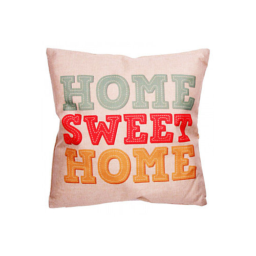 CA Cojín decorativo de moda "Hogar, dulce hogar" (43 x 43 cm)