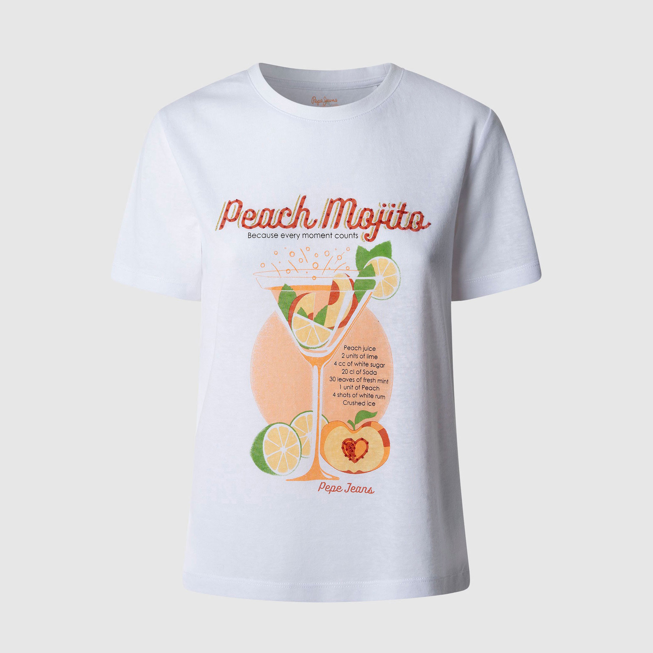Pepe Jeans Camiseta Viola Blanca PL506060-800 , para Mujer