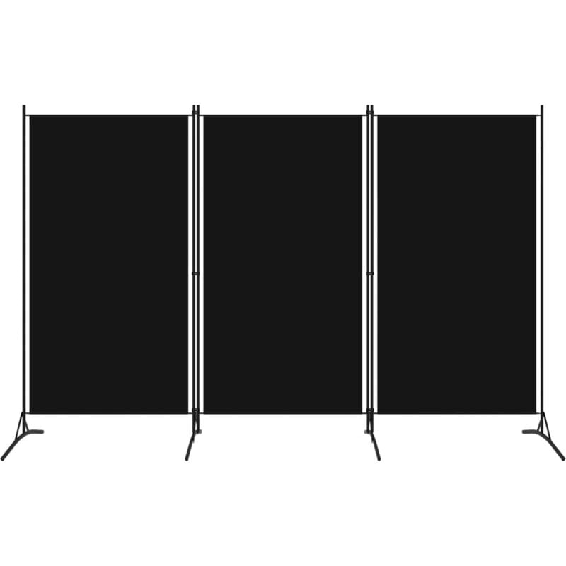 Tabique negro de 3 paneles 260x180 cm, ideal para delimitar espacios con estilo