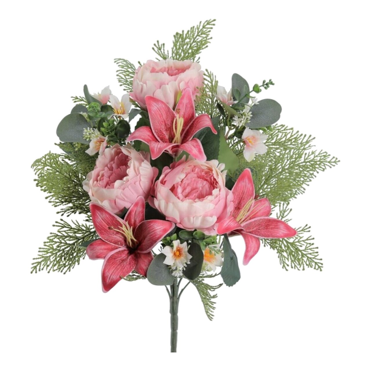 Ramo De Peonías Y Lilium Artificiales De Palma 57 Cm 406373-CRE