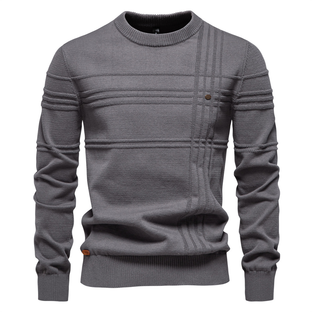 TK Jersey de cuello redondo para hombre, jersey de color liso de alta calidad, talla europea, otoño e invierno, novedad de 2024