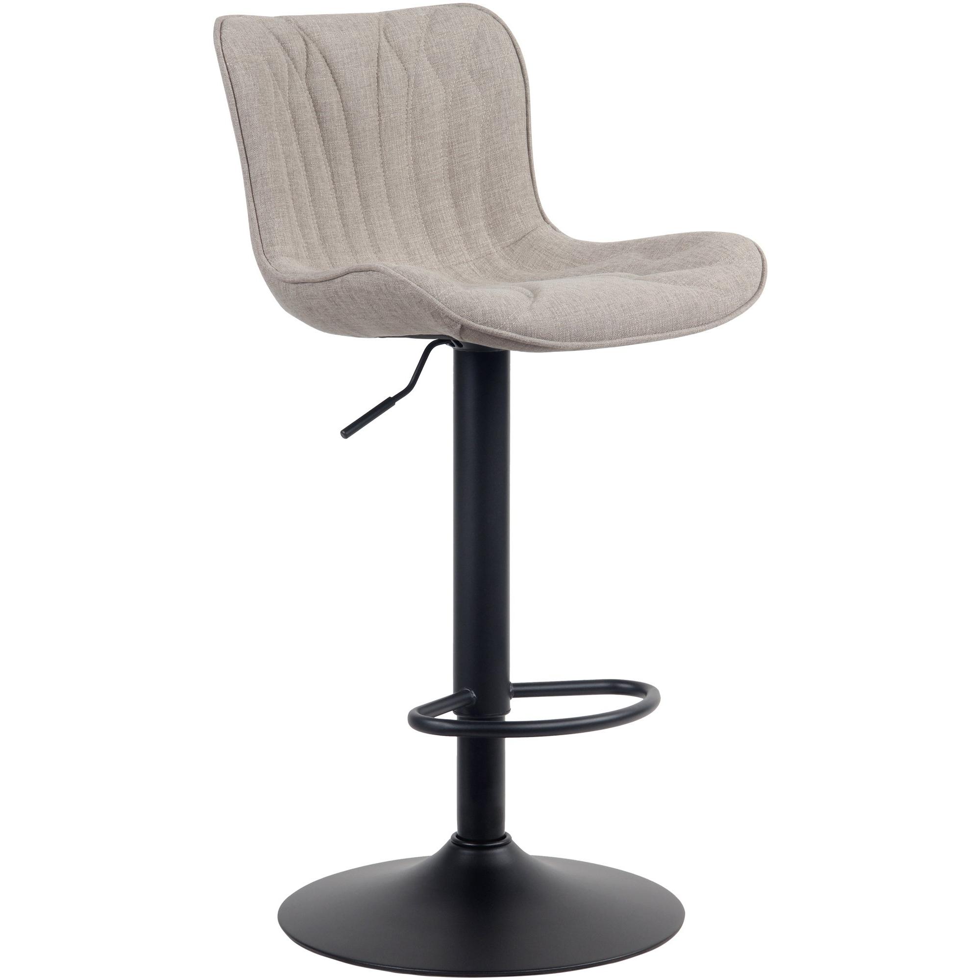 Taburete de bar Linus con base metlica Gris topo,Tela