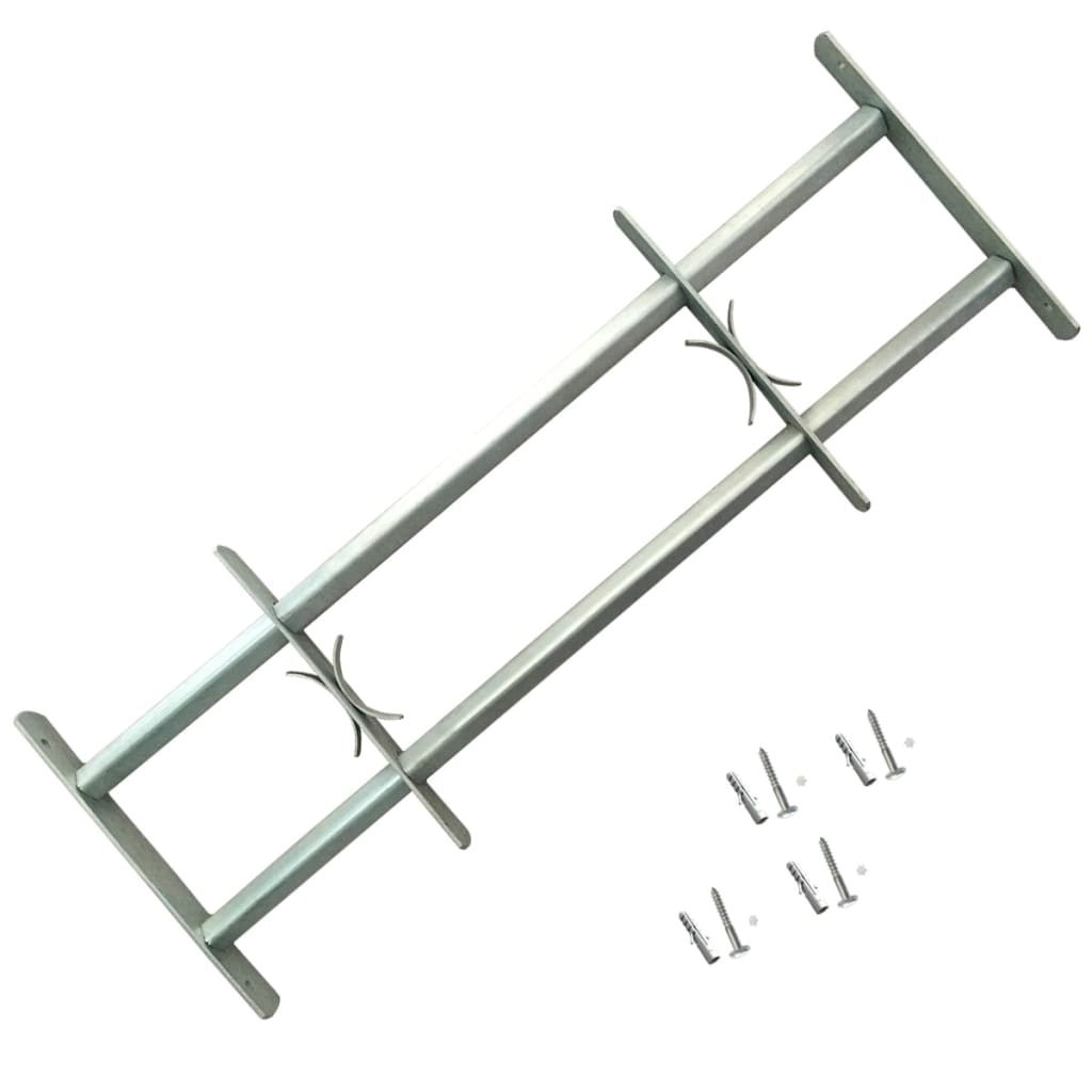 vidaXL Reja de Seguridad  para Ventanas Ajustable con 2 Travesaños Dimensiones 500-650 mm, 700-1050 mm, 1000-1500 mm