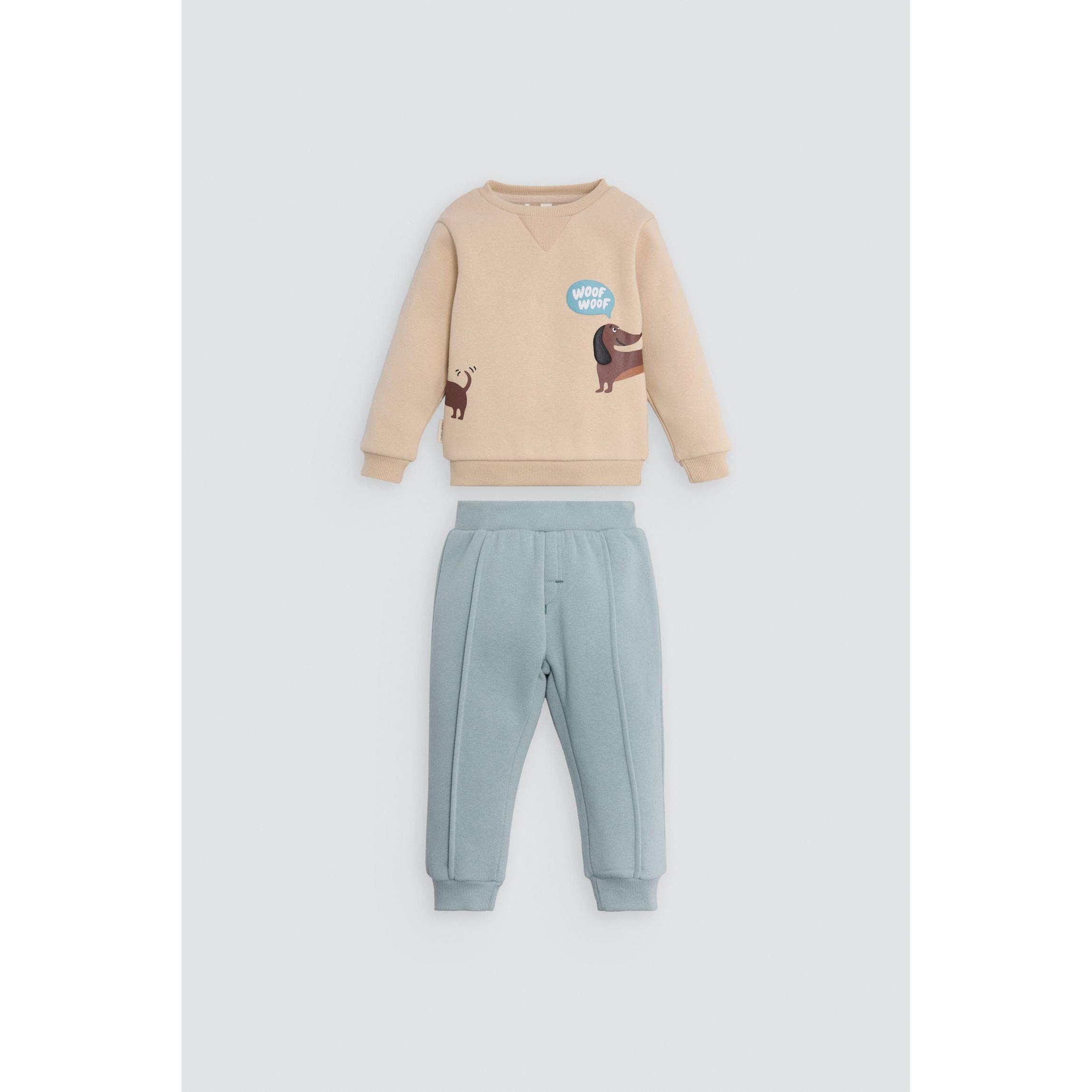 Ysabel Mora - Conjunto bebé sudadera y pantalón estampado perros salchicha