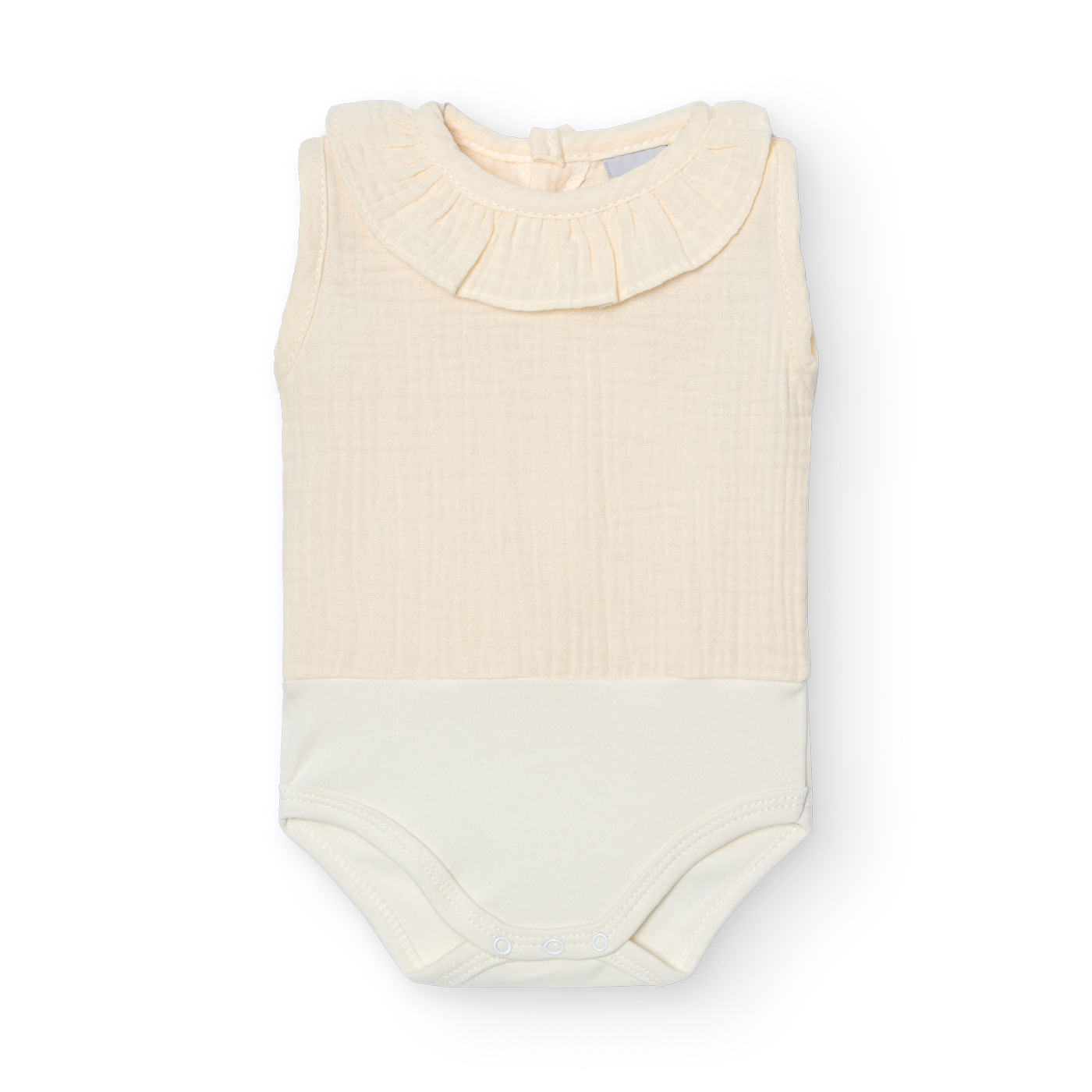 Basicos Babidu pack de 2 bodys cuello volante bambula sin mangas