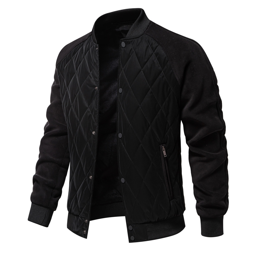 TK Chaqueta gruesa acolchada de terciopelo para hombre, chaqueta informal europea y americana, chaqueta superior de manga raglán, novedad de Otoño de 2024