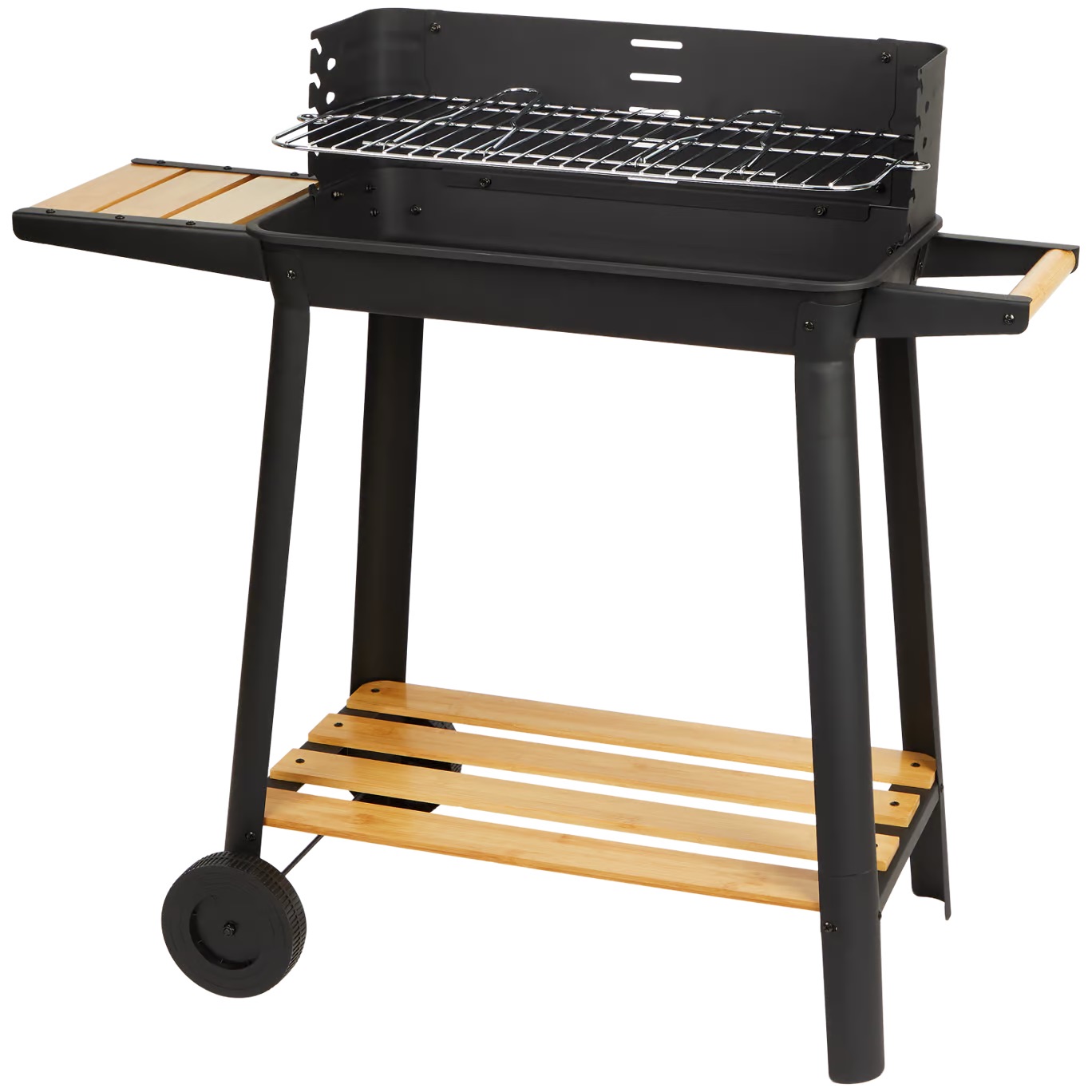 Barbacoa rectangular con tablas de madera Para 6 Personas + Frecuentemente comprados juntos Kit para Barbacoa y Barbacoa 3 Piezas