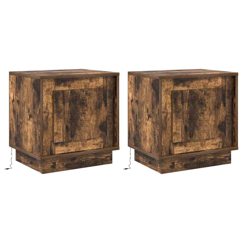 vidaXL Armario de Noche 2 uds. 44 x 34,5 x 45 cm Madera de ingeniería Multicolor