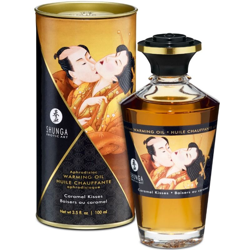 SHUNGA ACEITE MASAJE AFRODISIACO EFECTO CALOR SABOR CARAMELO 100 ML