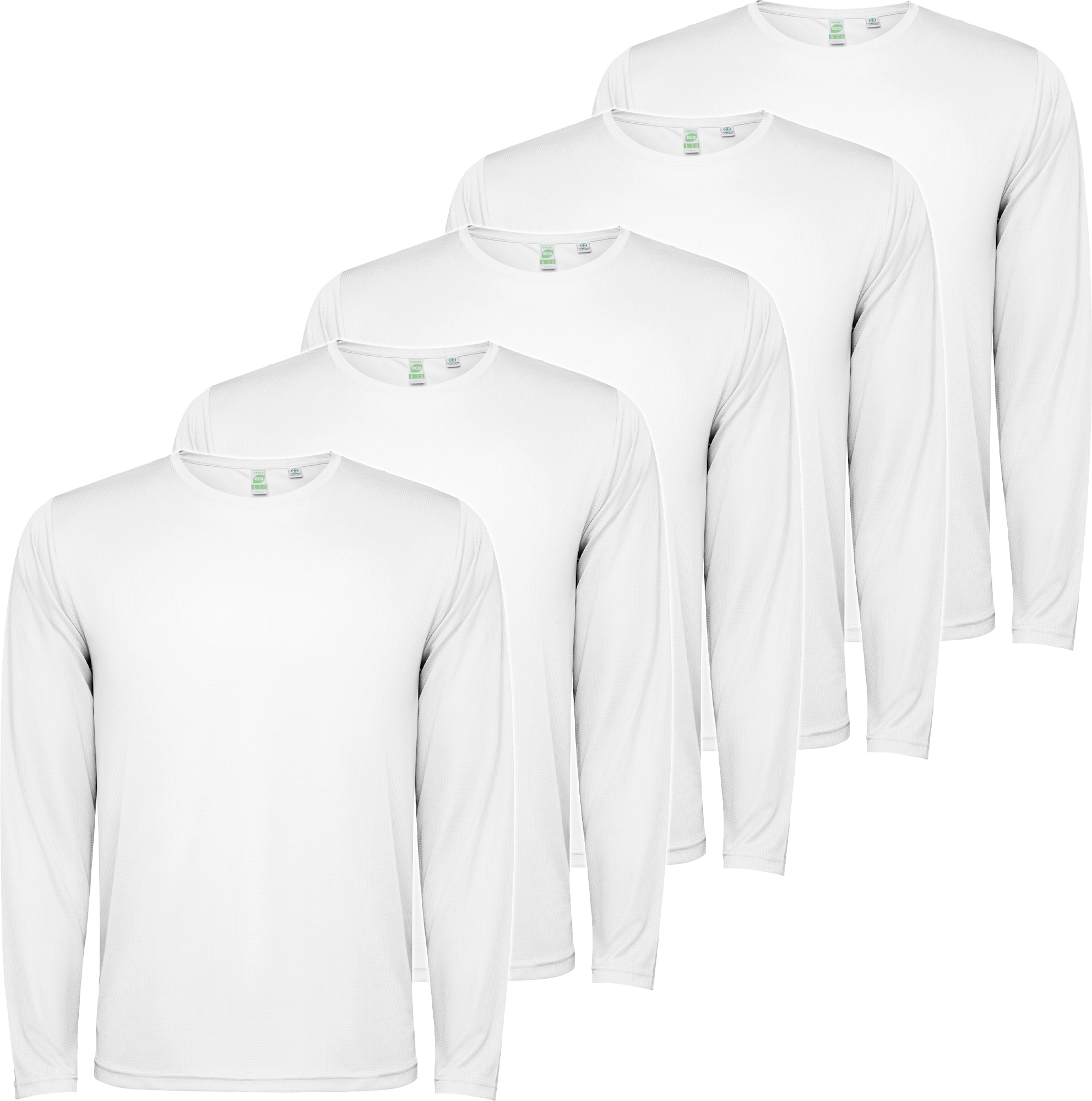 PACK 5 | Camiseta Técnica Manga Larga | Poliéster | Transpirable | Roly