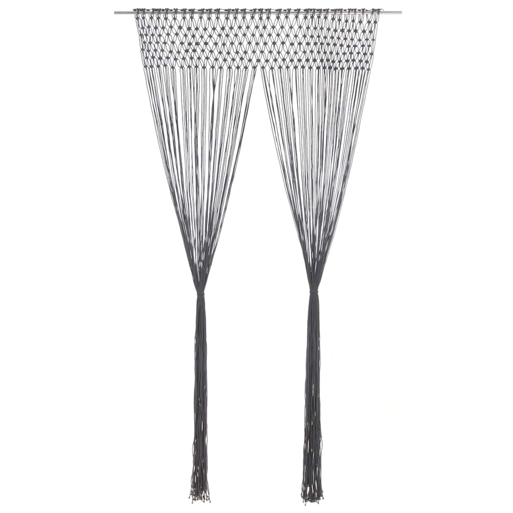 vidaXL Cortina de macramé algodón gris antracita 140x240 cm