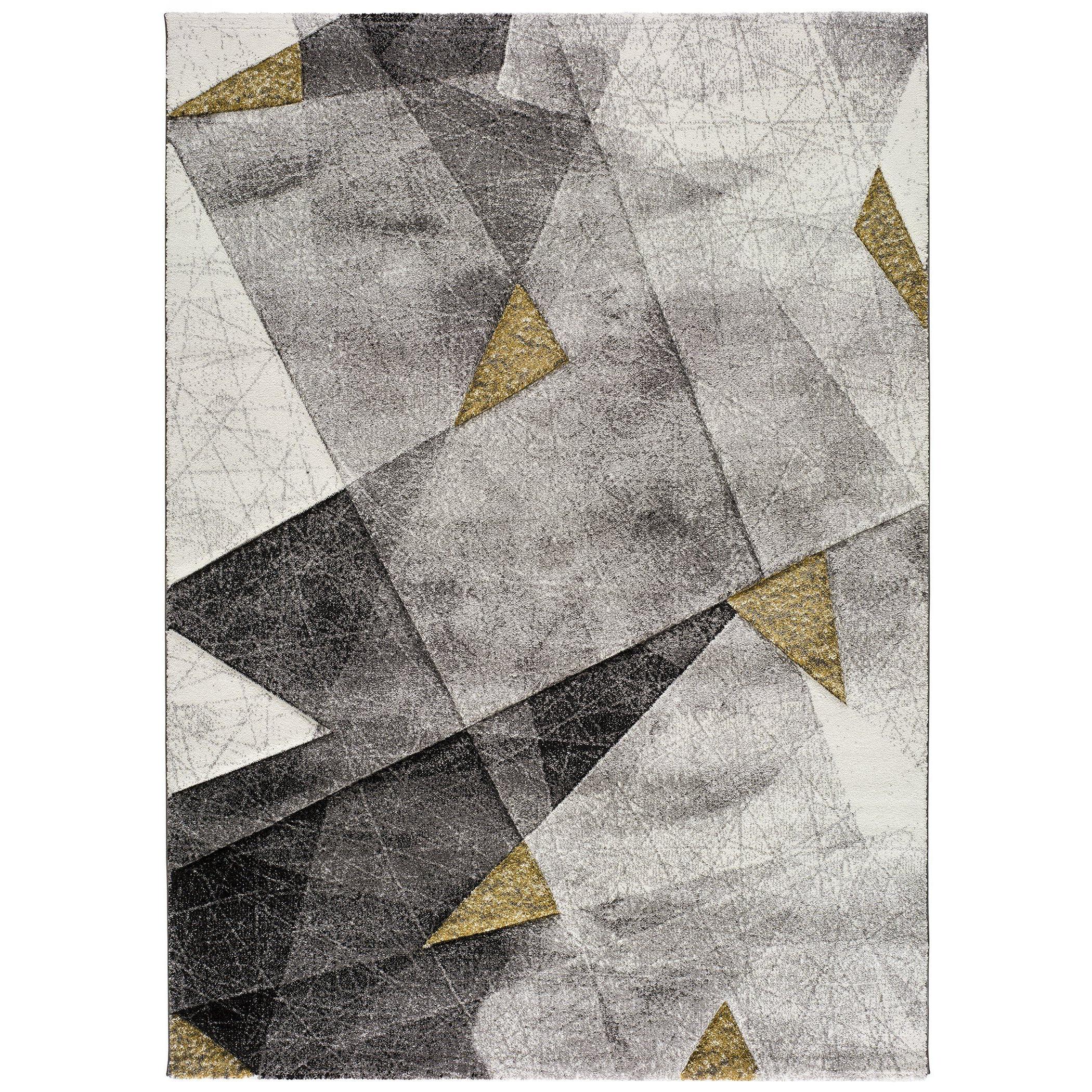 ATTICGO Alfombra de Interior Estilo Geométrico en Gris - Bianca 24112 | 160X230, 60X120, 120X170, 140X200 cm