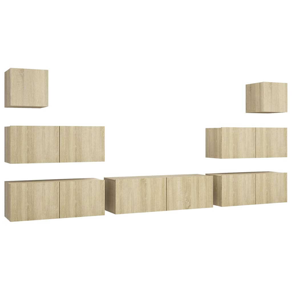 vidaXL Set de muebles de salón TV 7 piezas madera de ingeniería 100x30x30 cm, Mueble de Salon, Mueble TV, Mueble TV salon, Mesa de TV, Mueble tele