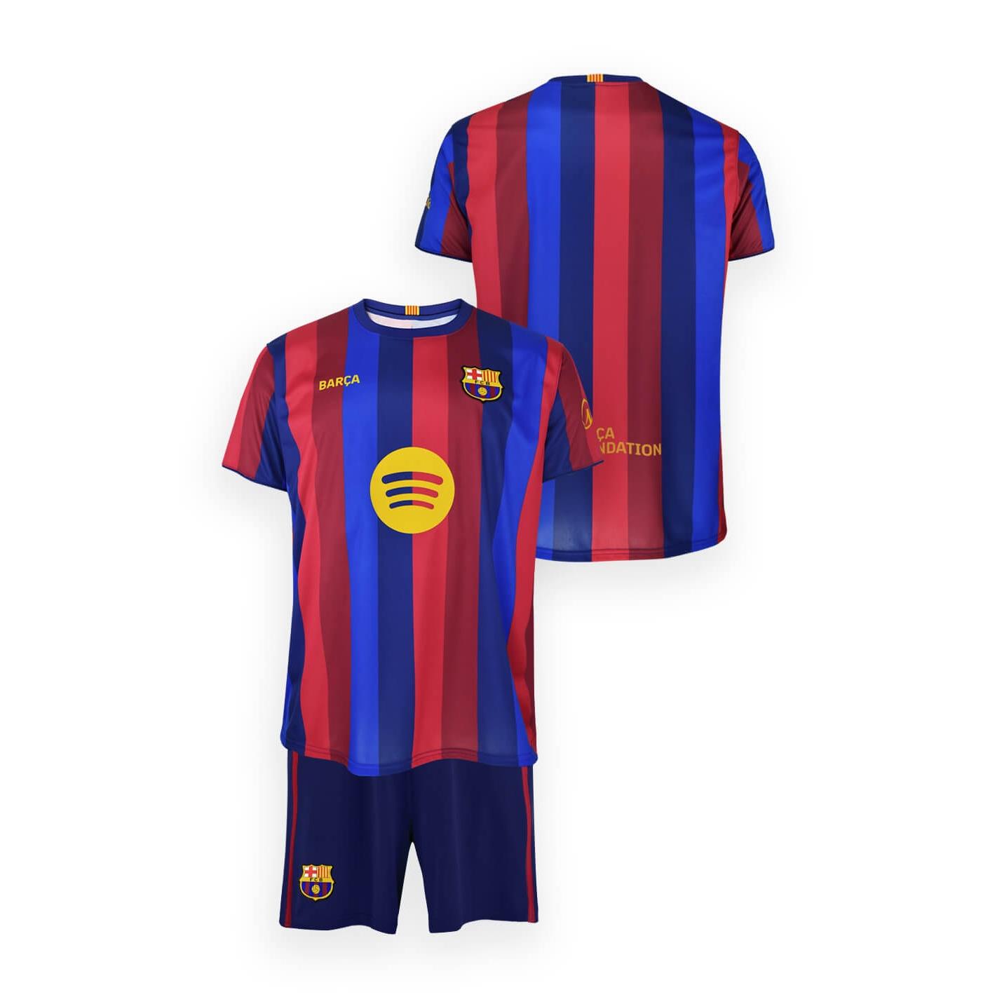 FC Barcelona - Conjunto Primera Equipación Temporada 26/27, Azulgrana, Infantil - Réplica con Licencia Oficial