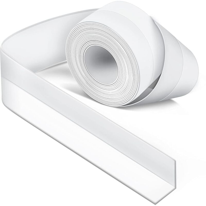 CA Sellador de silicona blanca para baño Sollbry, sellador de bañera, cinta de sellado, antimoho e impermeable, cinta adhesiva suave, ideal para cocina, inodoro y esquinas (3,2 m x 3,8 cm)