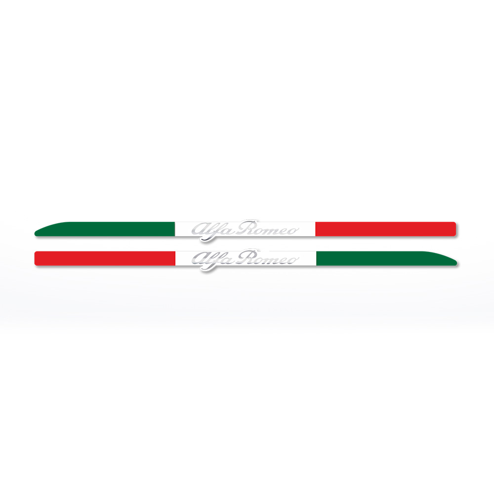 Camiseta engomada Italian tricolor Rayas Alfa Romeo para Espejos Stelvio