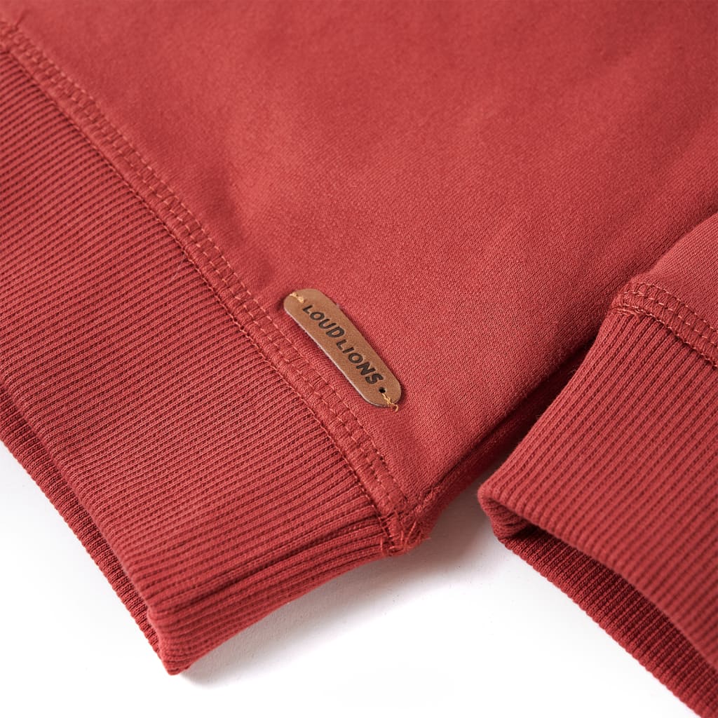 Sudadera con Capucha para Niños Estampado de Buey Ropa Infantil Rojo Tostado