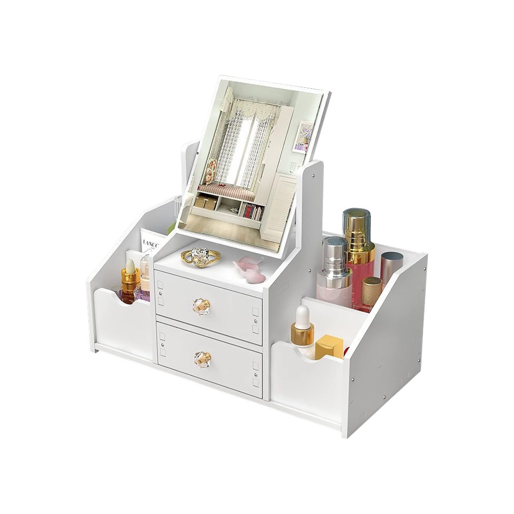 Mueble Auxiliar Modular de Madera DIY, Organizador Multifuncional Blanco de Fácil Montaje para Baño, Dormitorio, Salón y Oficina, Varios Modelos