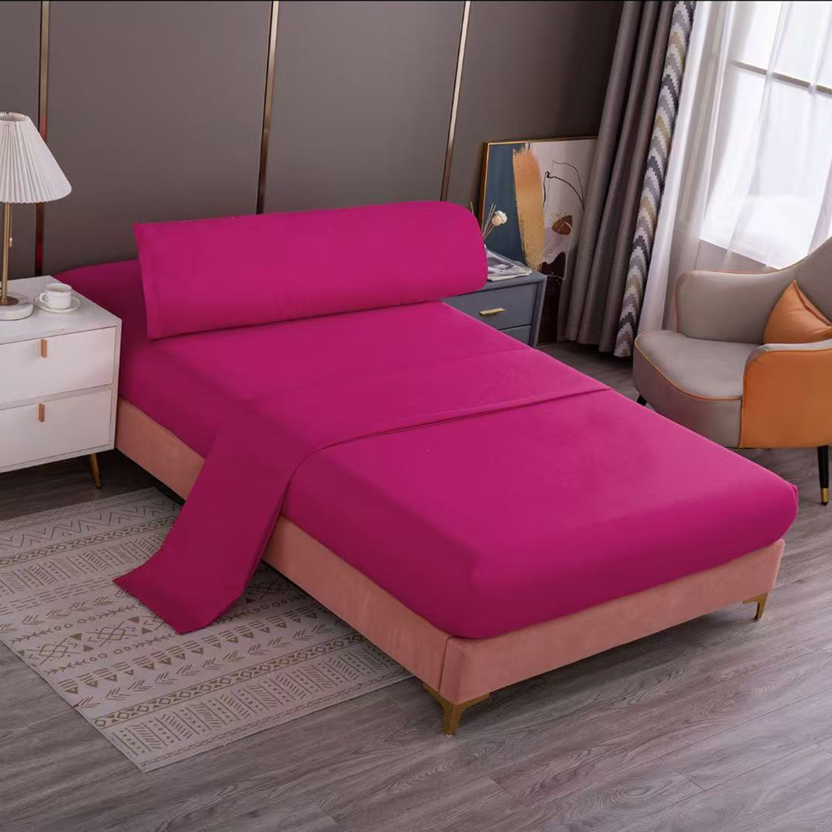 Juego de Sábanas Liso de 3 Piezas para Cama 90/105/135/150cm, 100% Poliéster Suave, Color Liso Moderno, Tacto Transpirable y Duradero, Varios Colores.