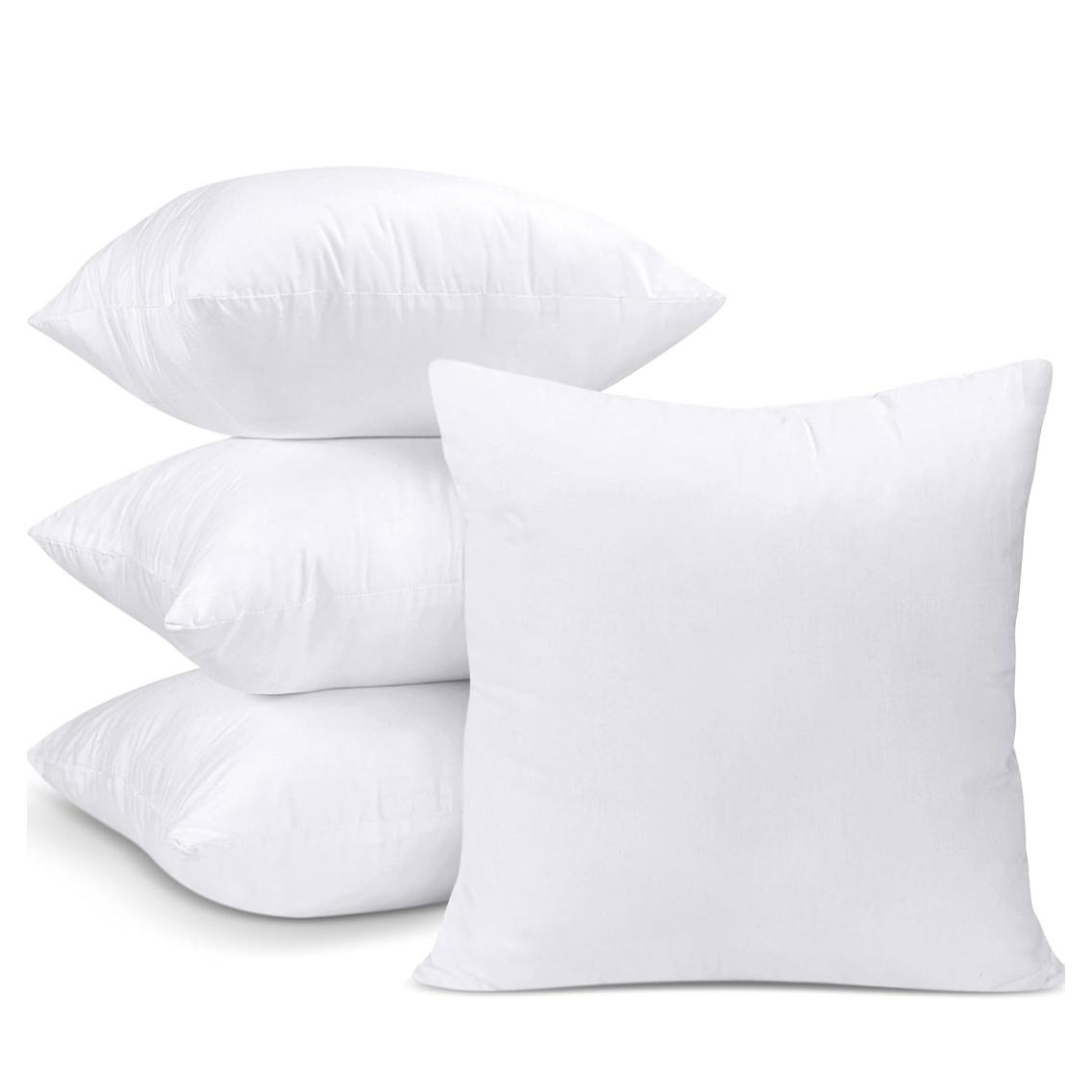 Liababylove, pack 4 o 6 rellenos de cojin de 45 x 45 centimetros de alta calidad, relleno de fibra hipoalergenica, envasados al vacio, mullidos , gorditos, no se deforman, lavables, pack ahorro familiar, fabricado en España