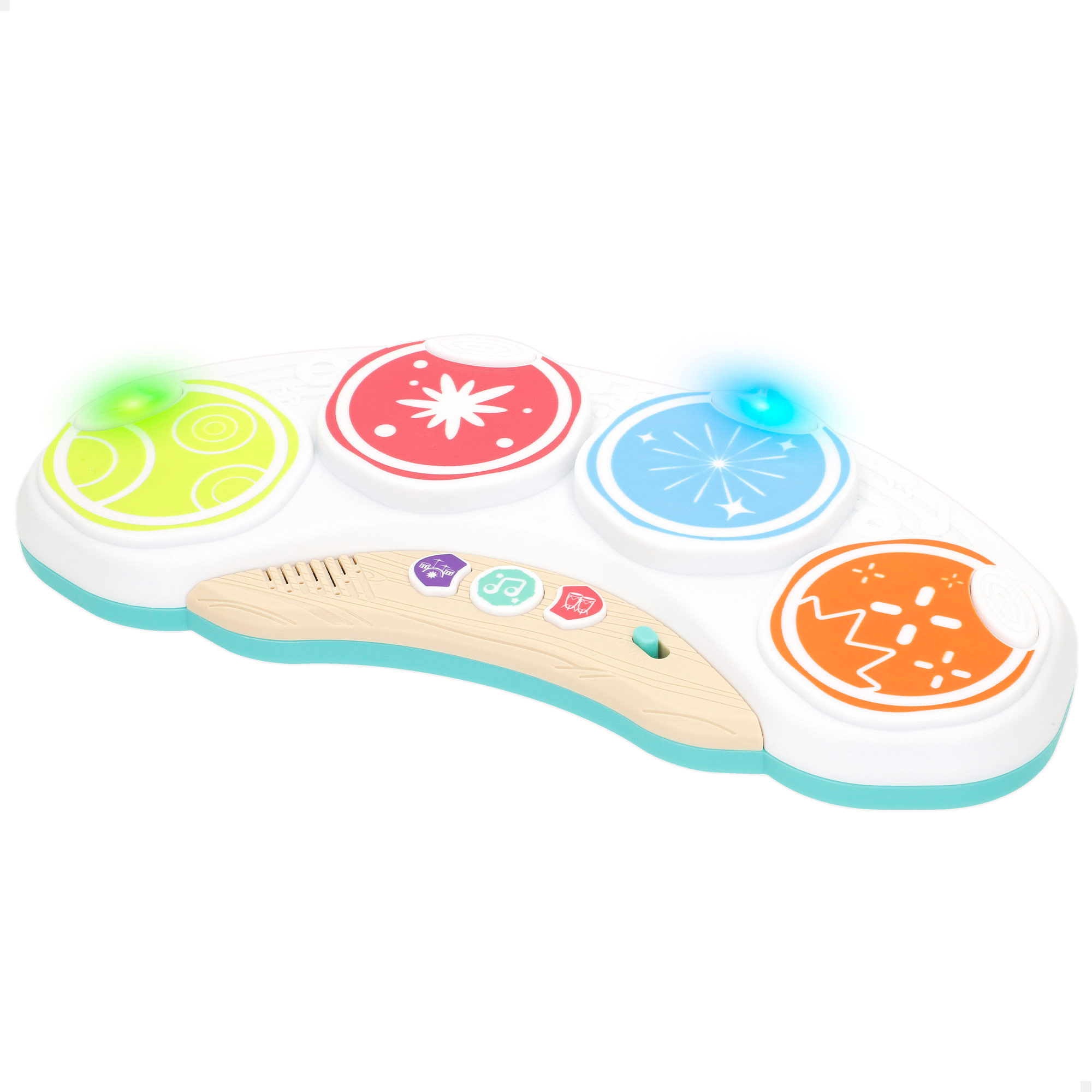 PLAY - Xilófono eléctrico infantil, 4 teclas luminosas, 3 botones musicales, combina sonidos de batería, guías para imitar, melodía de fondo, juguete musical interactivo, juego educativo, fomenta coordinación, imaginación, habilidad manual, desde 24 meses