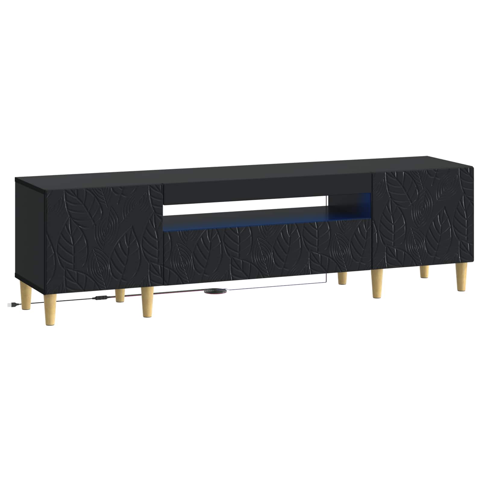 vidaXL Mueble de TV LED  Madera de ingeniería 153 x 35 x 43 cm Multicolor