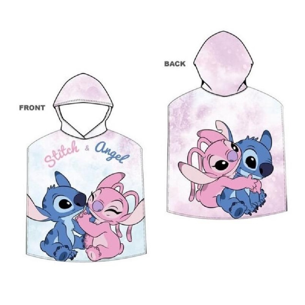 Poncho STITCH,Toalla de niño Infantil de baño y Playa con Capucha,MICROFIBRA 100% POLYESTER,cm,fespu