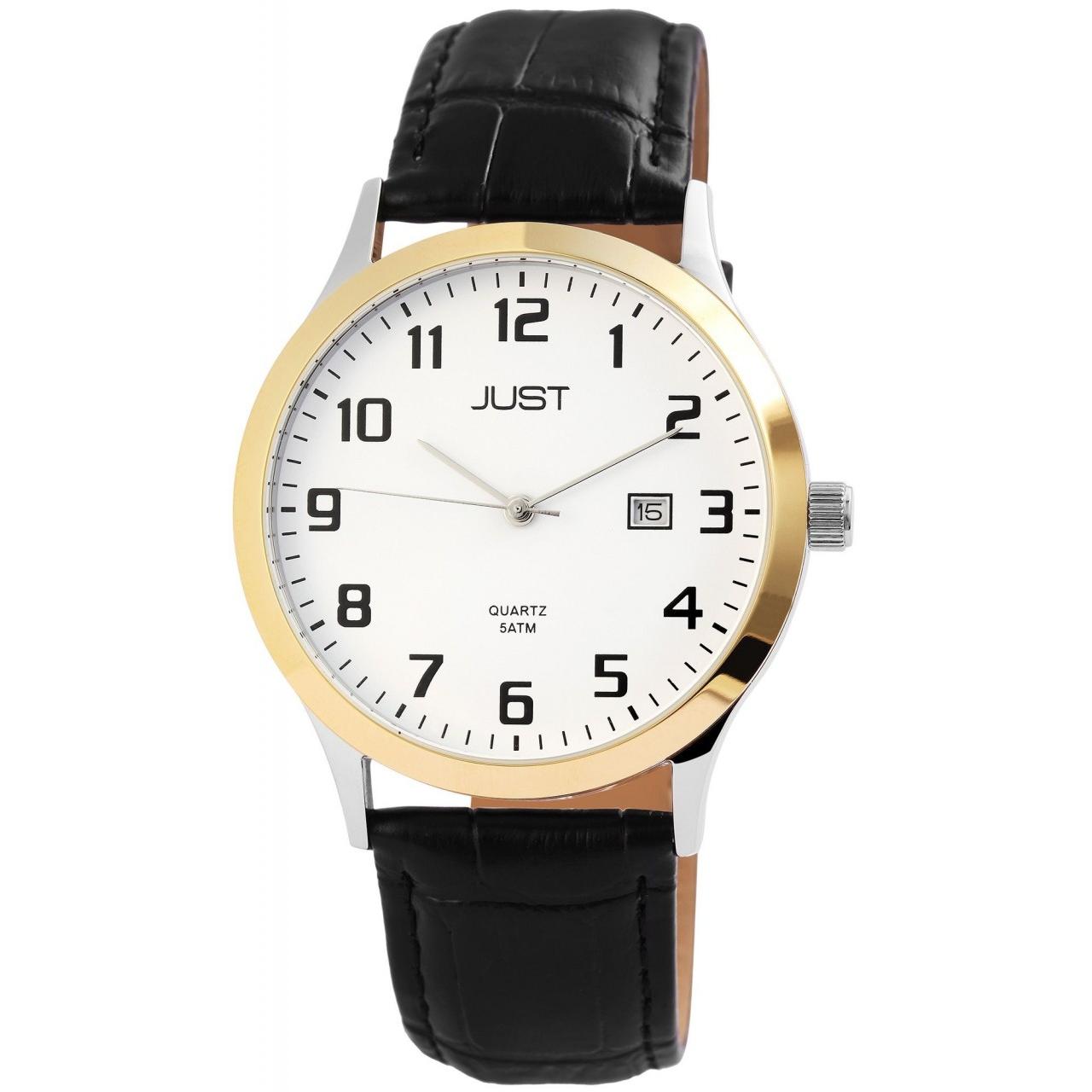 Reloj Just® Hombre com Bracelete em Pele Genuína