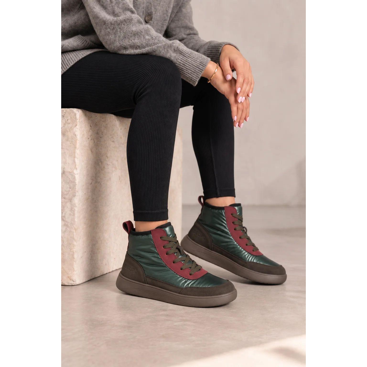 ZAPATILLA BAREFOOT ALTA DE MUJER MULTICOLOR CON SUELA GRUESA | 2702 Kaki