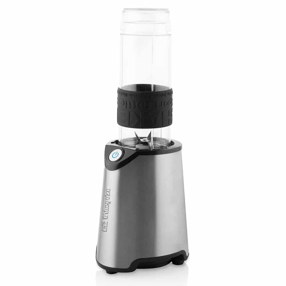 Orbegozo BV 7500 Batidora de Vaso Individual – Potencia 300W, 4 Cuchillas de Titanio Desmontables, Incluye 2 Vasos (570ml y 400ml), Apta para Picar Hielo, Boquilla Antigoteo
