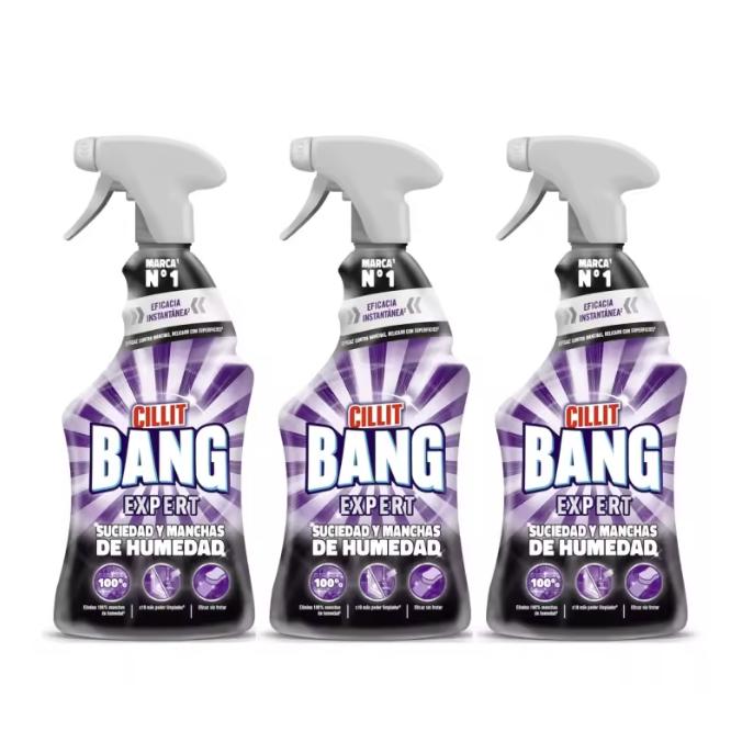 Cillit Bang Expert Manchas de Humedad y Suciedad Pistola pulverizadora 750ml (Pack 3 unidade)