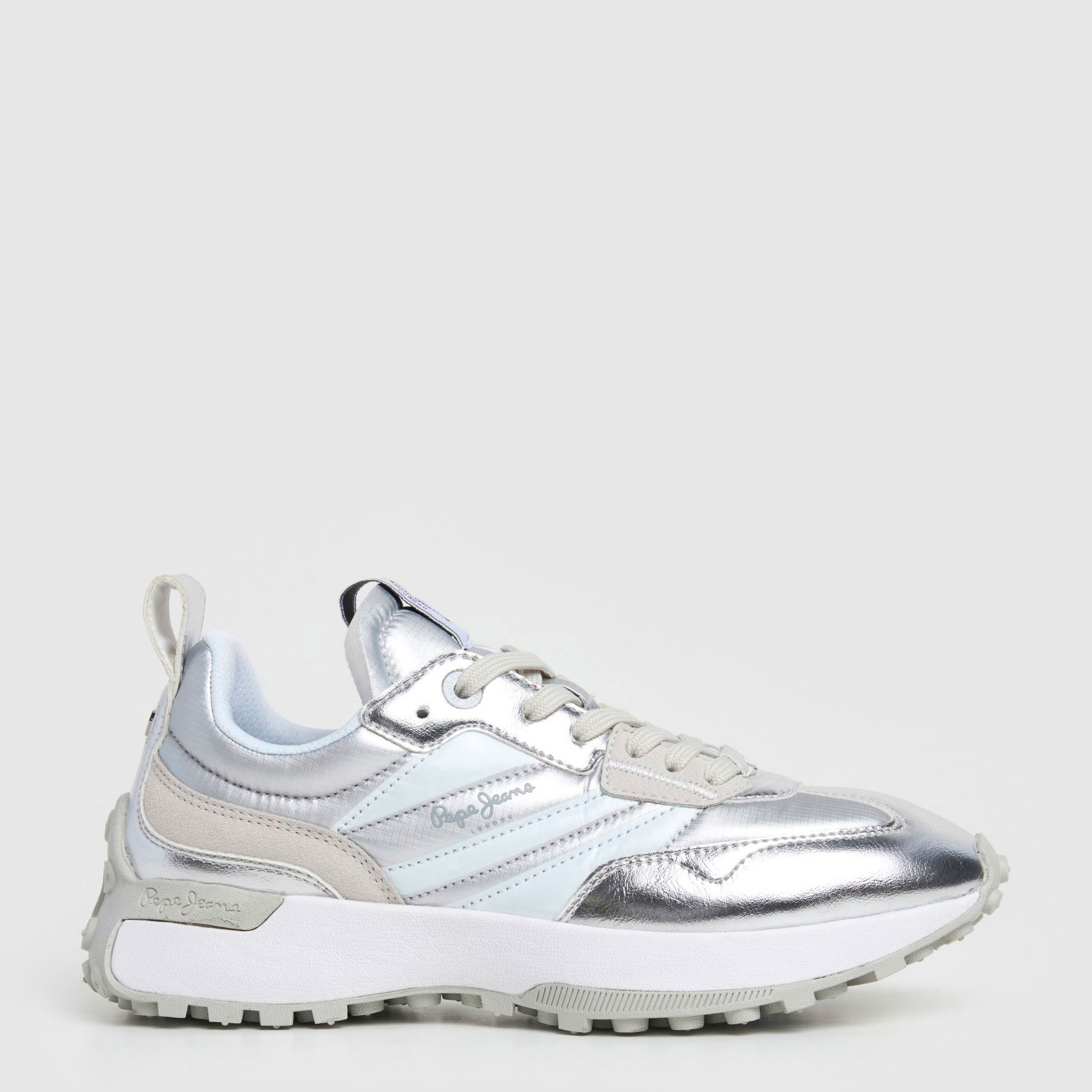 Pepe Jeans Zapatillas Lucky Metallic Blancas PLS60039-800 , para Mujer