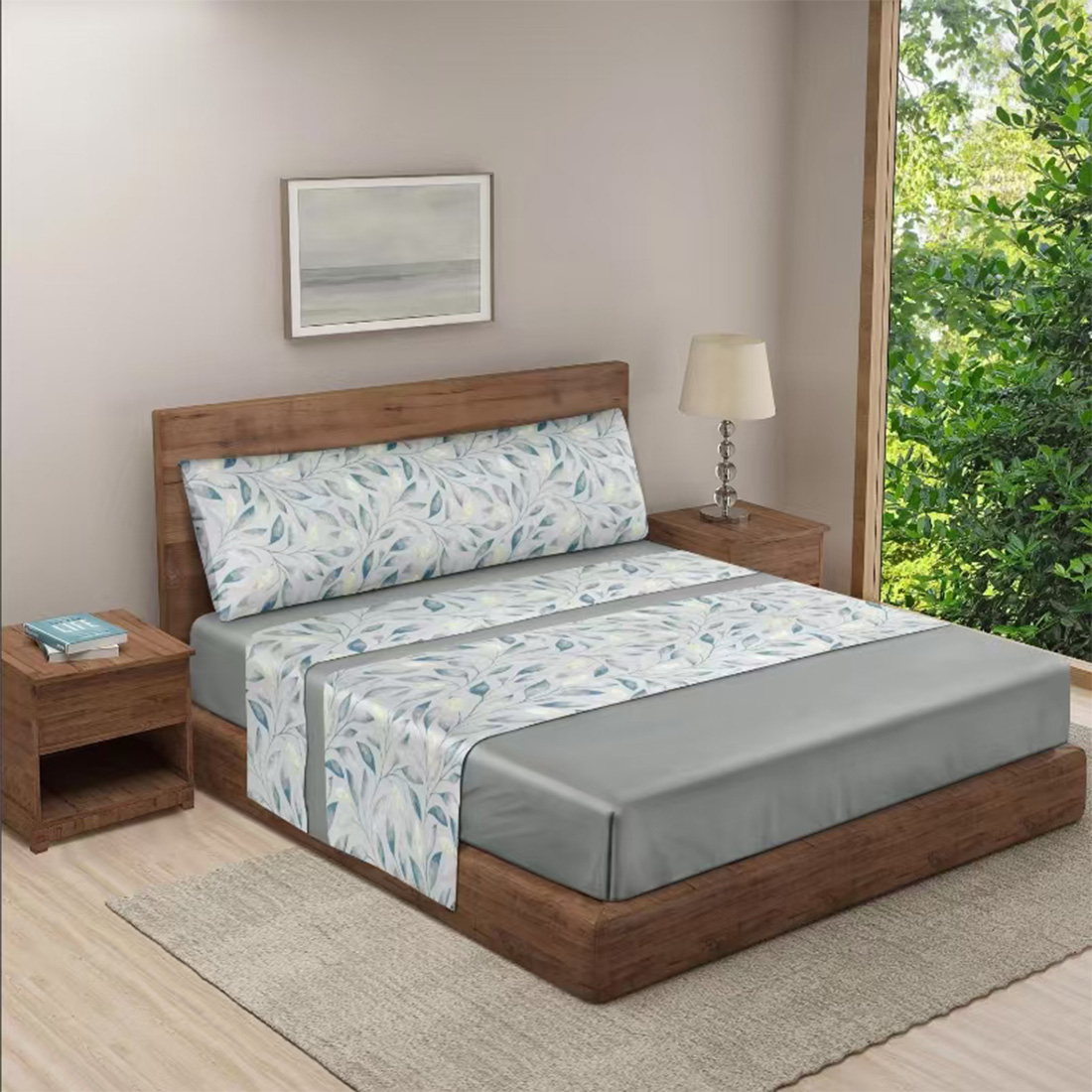 HOMESOL® juego de sábana verano - 85G/poliester 100%/impresion nano no pierde color /extrasuave