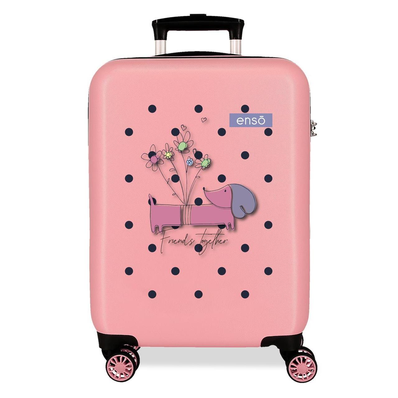 Maleta de cabina Enso Friends together nude 55x38x20cm
