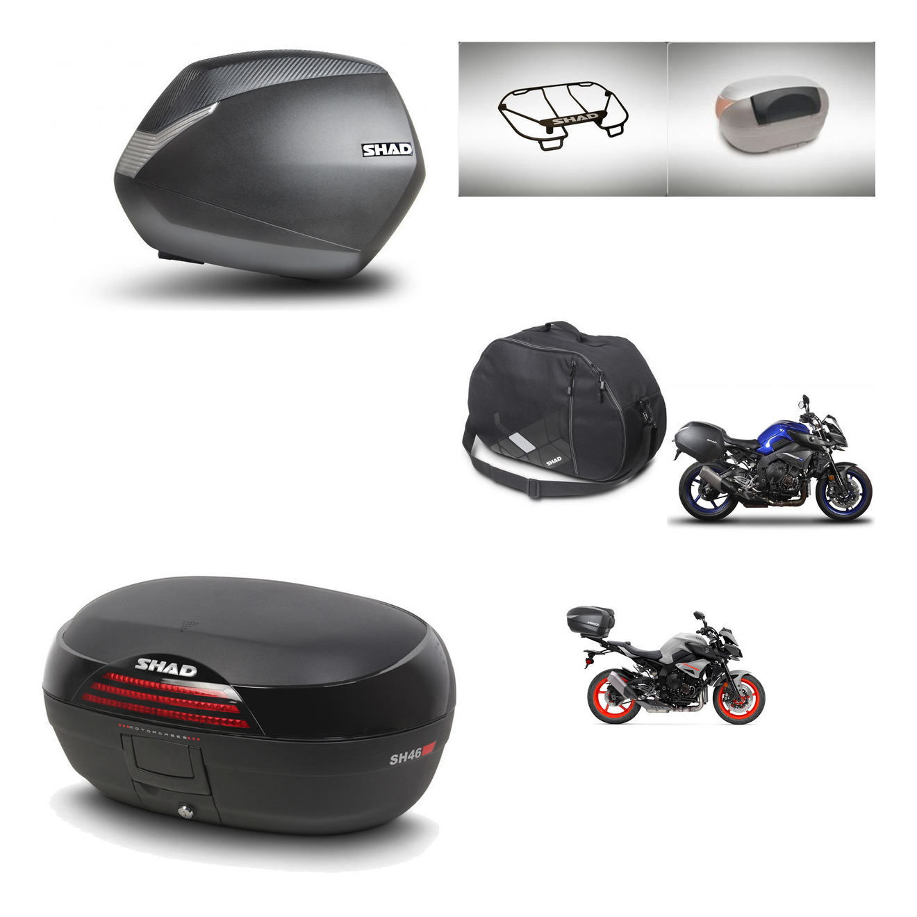 Baul Trasero + Maletas Laterales + Accesorios + Herraje 3P + Herraje Montaje Sh36 Sh 36 Sh46 Sh 46 New Model KIT-265276