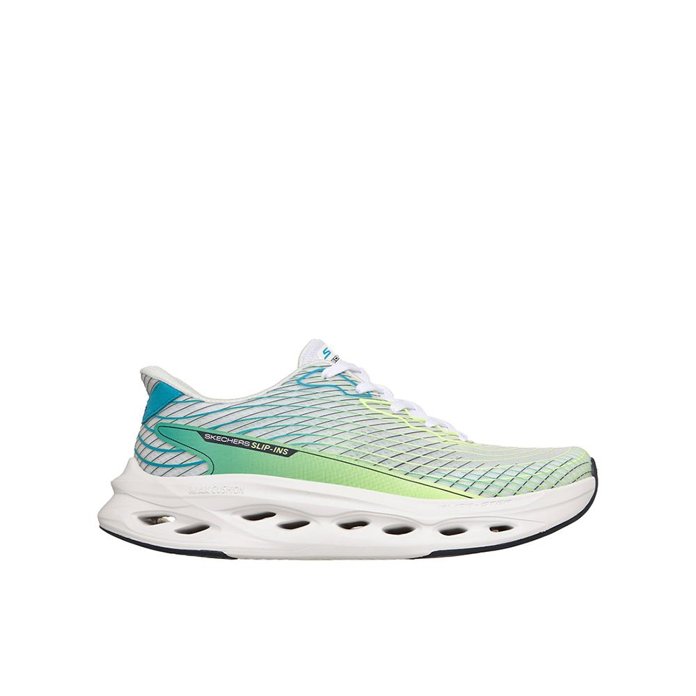 Skechers Zapatilla Slip-ins: Max Cushioning Glide-Step - Sapphire Blanco Hombre modelo 220425_WGR con suela de 3cm 88783