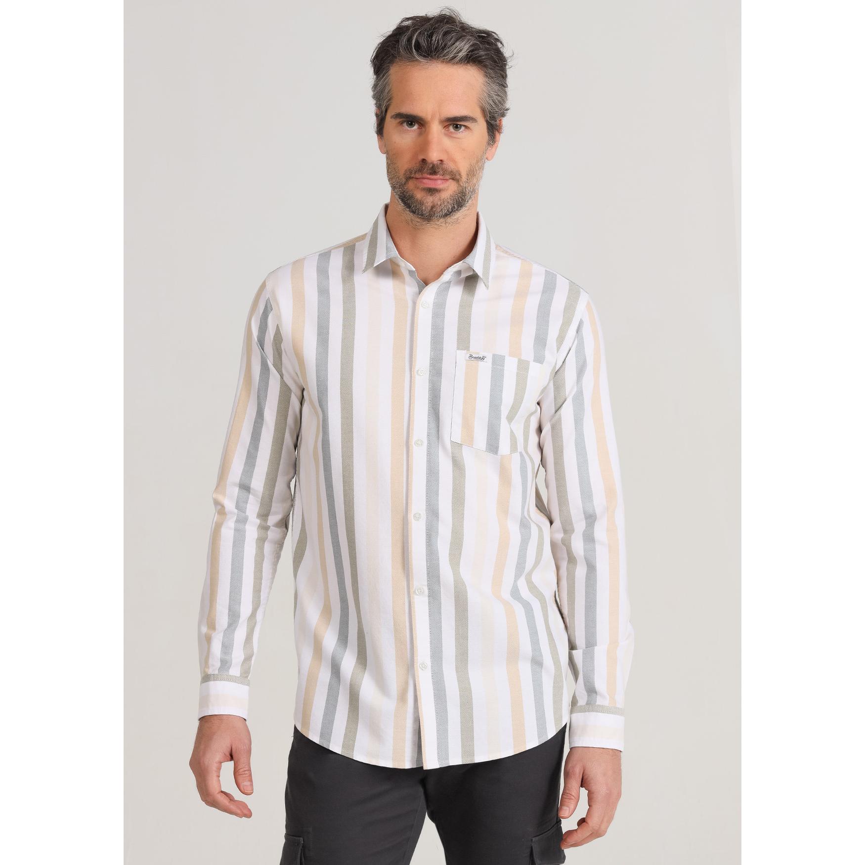 Camisa de manga larga oxford a rayas