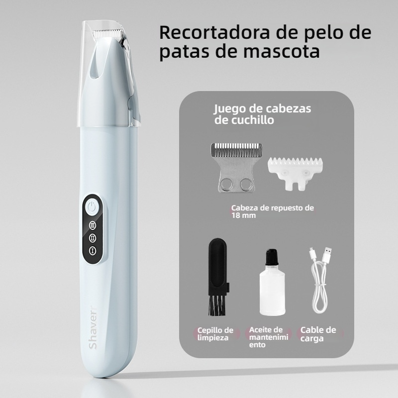 Nueva cortadora de pelo para mascotas, cabezal ancho, recargable, 3 velocidades, antipolvo, válida para perros y gatos.