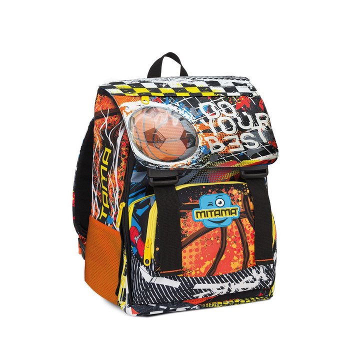 MITAMA MOCHILA EXTENSIBLE 4ZIP CON SOLAPA BALONES 33 CM 4 ZIP DOUBLE BALL 28x33x33 Cms.