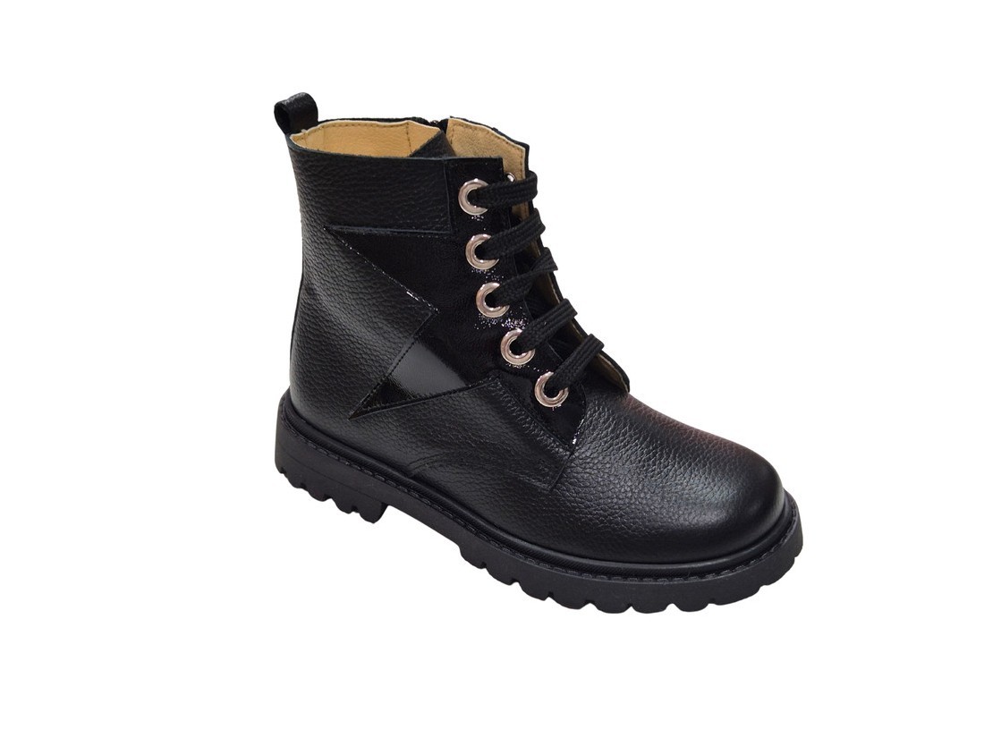 Botines De Piel Con Cremallera Para Niñas, Marca Andanines, En Color Marino O Negro. Andanines