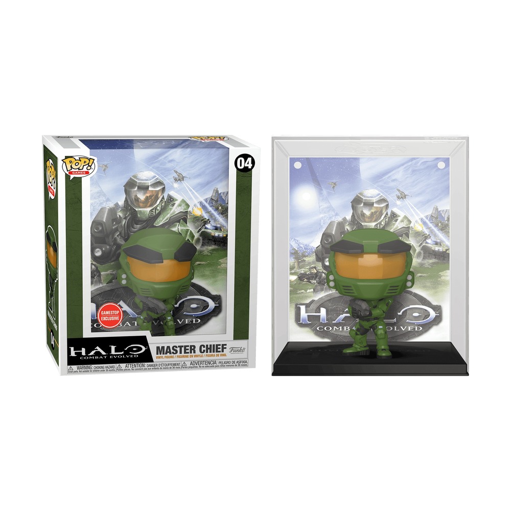 FUNKO POP! GAMES COVER HALO - MASTER CHIEF EXCLUSIVO, 54560, TIENDA CON LICENCIA OFICIAL, FIGURA, JUGUETE, CABEZÓN, VINILO, MUÑECO, VIDEOJUEGO